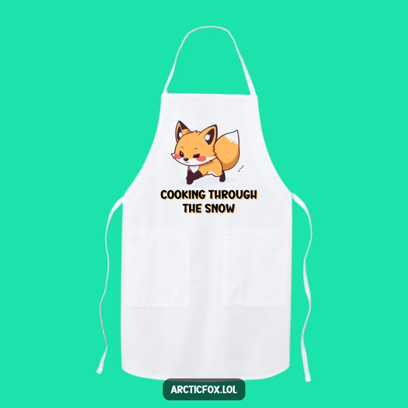 Funny Arctic Fox Explorer Apron - Brave Kitchen Navigator, Great Funny Gift