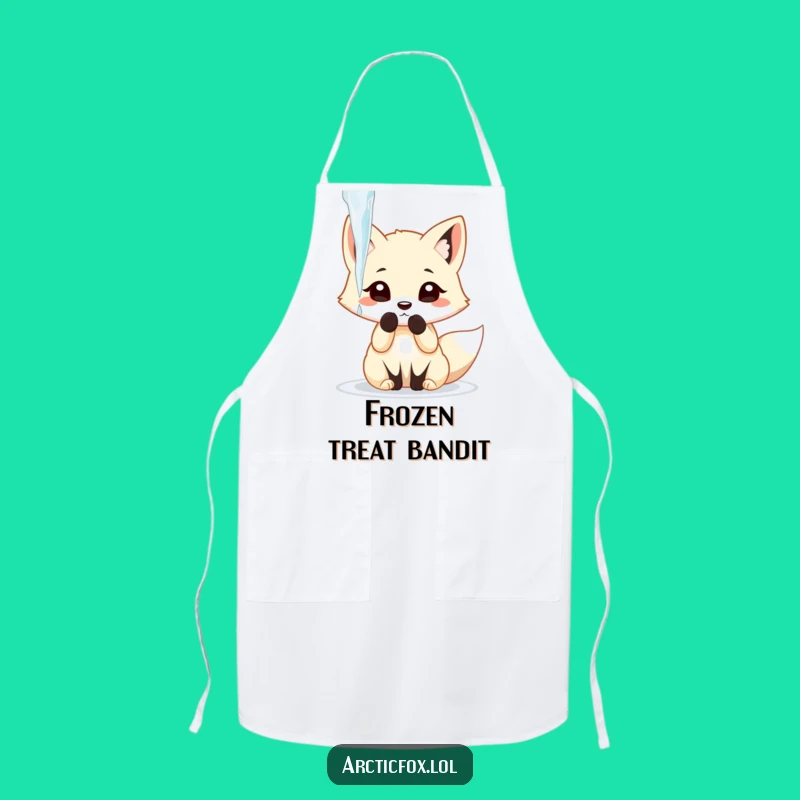 Funny Arctic Fox Icicle Batting Apron - Playful Kitchen Fun