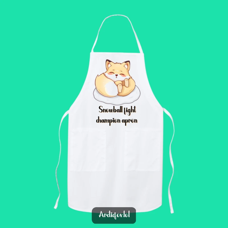 Funny Arctic Fox Snow Roll Apron - Cook Up Laughs with This Hilarious Kitchen Wear