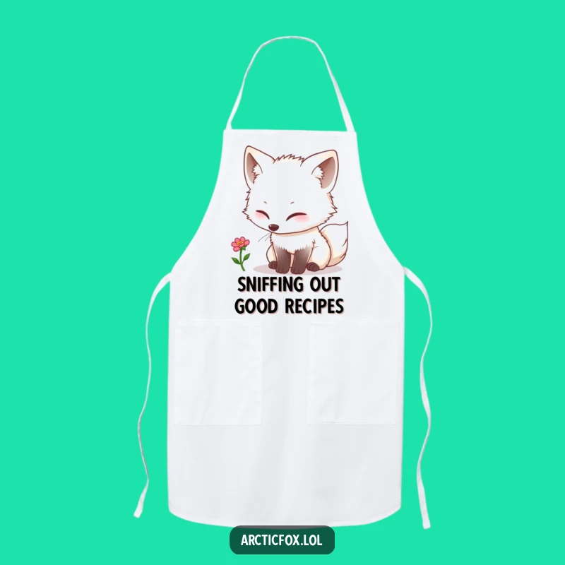 Funny Kawaii Arctic Fox Bloom Apron - Cute Gardening Gift