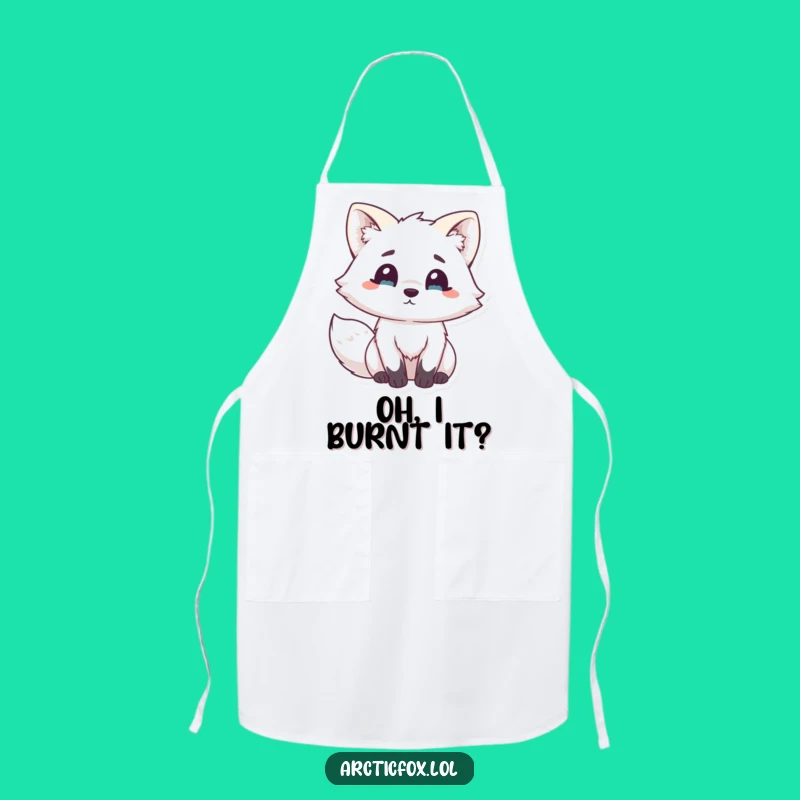 Funny Kawaii Arctic Fox Surprise Apron - Kitchen Fun & Hilarious Cooking Accessory, Perfect Funny Gift
