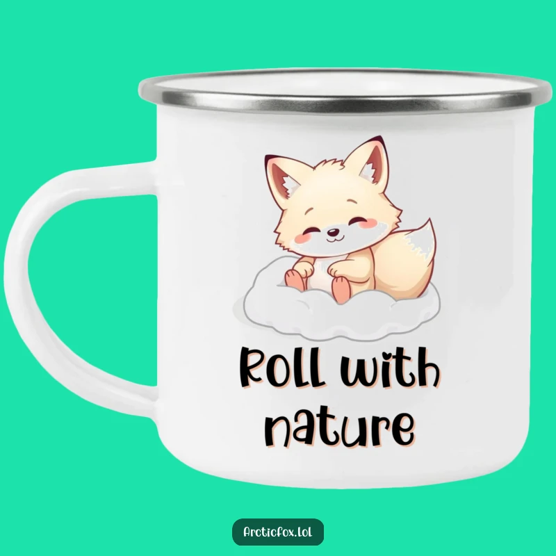 Adventure Arctic Fox Rolling Camping Mug - Snow Bliss, Funny Gift for Campers