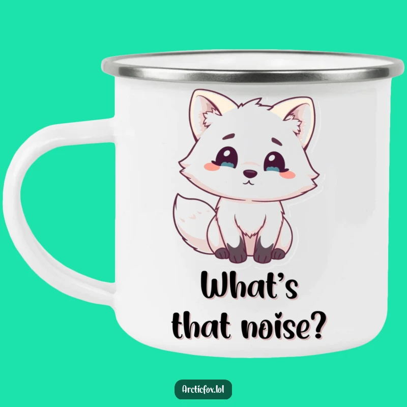 Adventure Funny Kawaii Arctic Fox Surprise Camping Mug - Rugged & Hilarious Reaction Gift