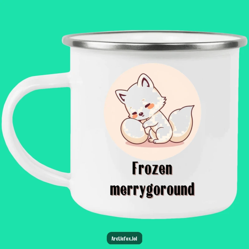 Adventure Funny Kawaii Arctic Fox Camping Mug - Rugged & Hilarious Outdoor Gift