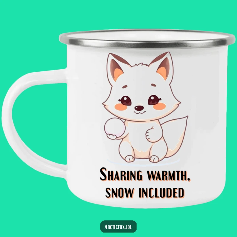 Funny Arctic Fox Snowball Camping Mug - Share Warmth on Adventures