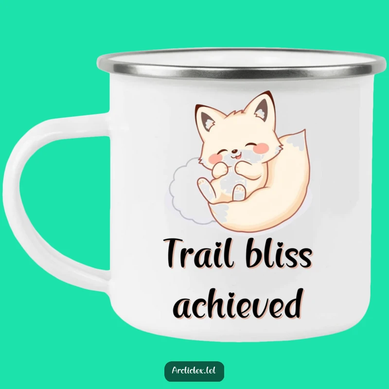 Funny Arctic Fox Snow Roll Camping Mug - Durable & Playful Outdoor Companion