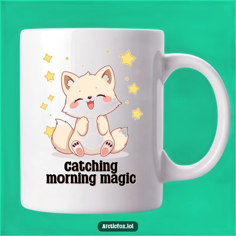 Funny Kawaii Arctic Fox Star Catcher Mug: A Hilarious Gift for Dreamers