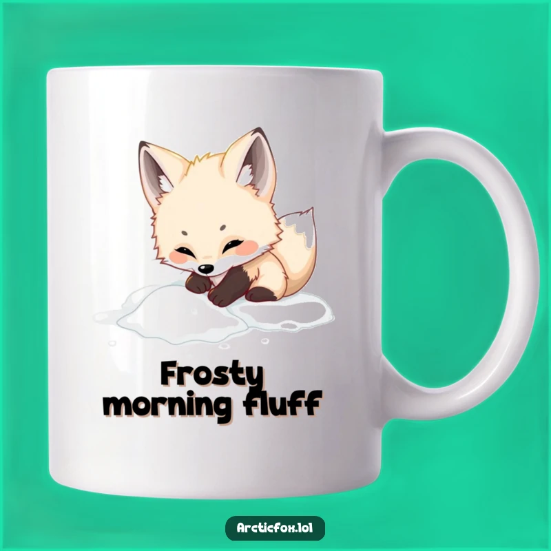 Funny Adorable Arctic Fox Mug - Playful Powder Digging, Perfect Cute Animal Gift