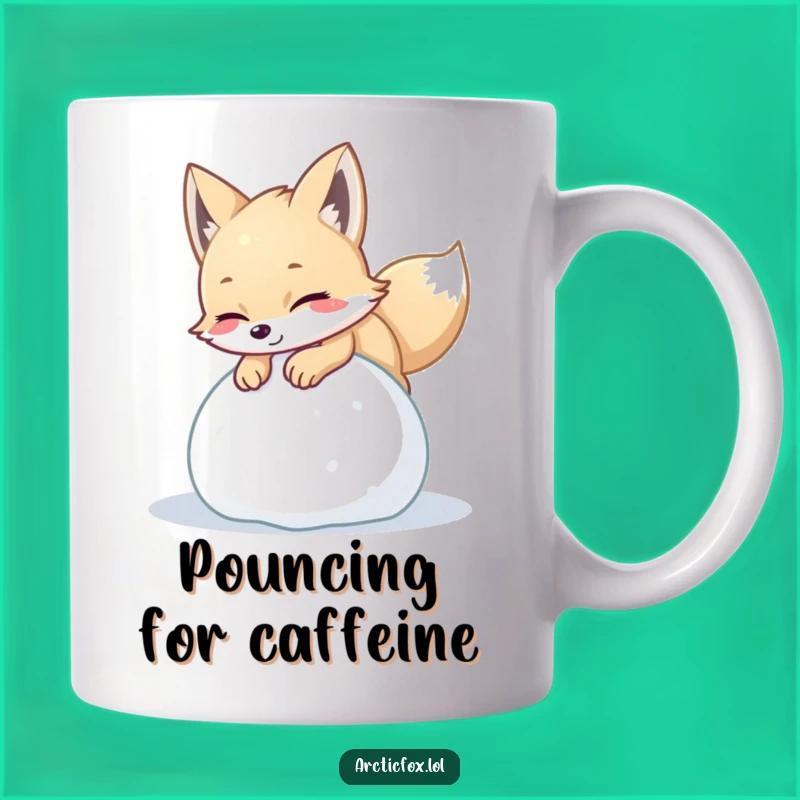 Funny Arctic Fox Snow Ball Mug: Playful Delightful Fox Gift for Winter Lovers