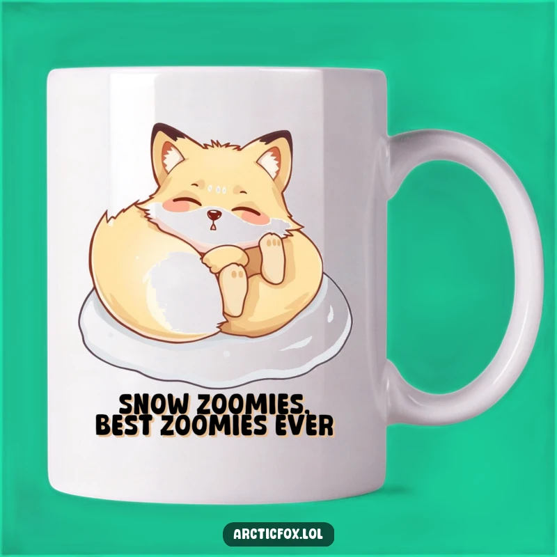 Funny Arctic Fox Snow Roll Mug - Adorable Arctic Animal Gift for Snow Lovers