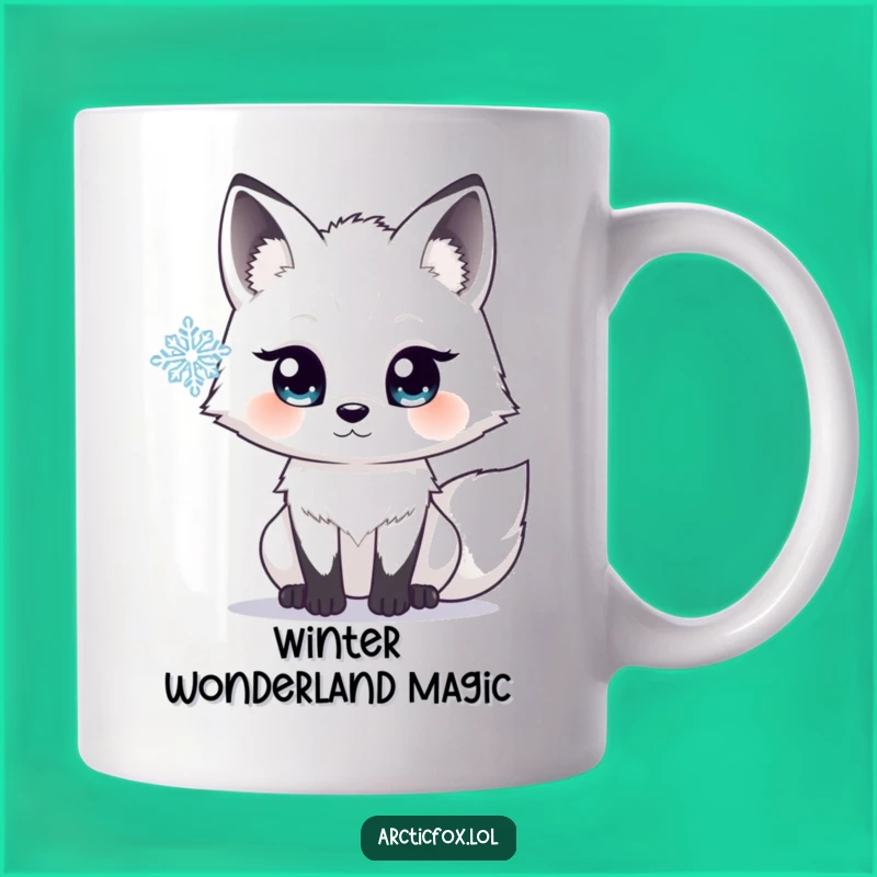 Funny Arctic Fox Snowflake Wonder Mug - Magical & Humorous Fox Gift Idea