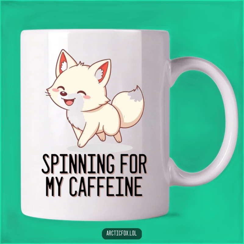 Funny Arctic Fox Tail Chaser Mug - Hilarious Fox Gift Idea for Animal Lovers