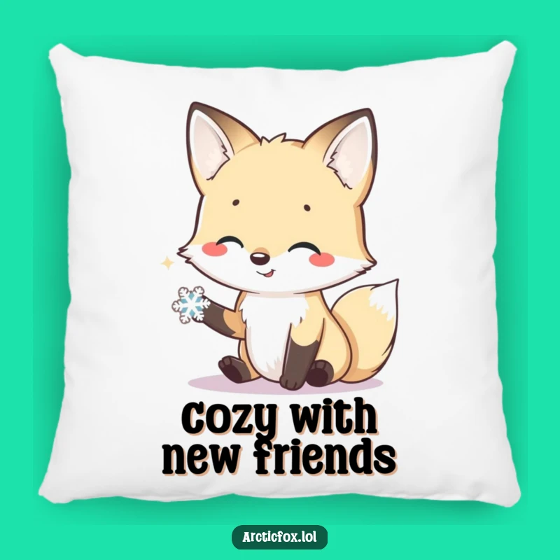 Funny Arctic Fox Friendly Pillow - Cozy Accent with Kindness, Adorable Funny Gift