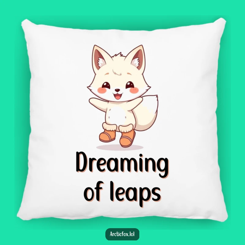 Funny Arctic Fox Pillow: Cozy Up with This Joyful Leaping Fox