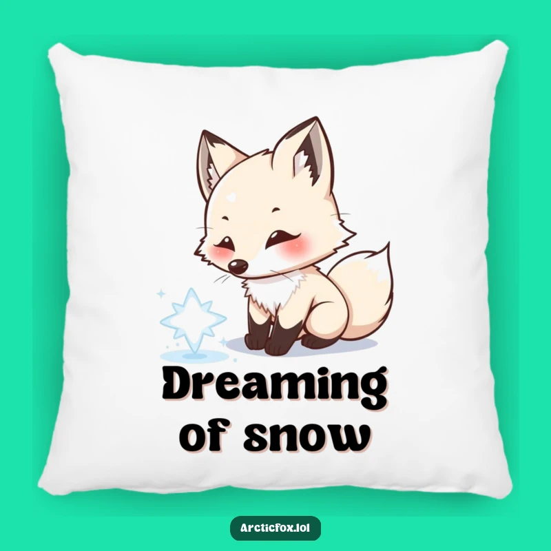 Funny Arctic Fox Snowflake Pillow: Cozy Playful Comfort - Great Gift