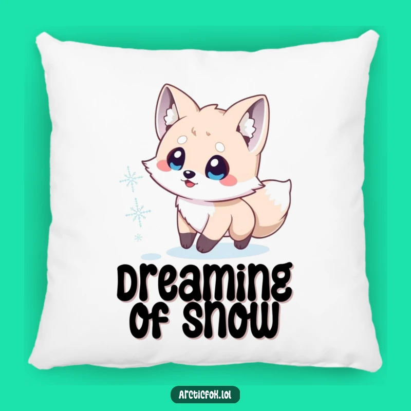 Funny Arctic Fox Pillow: Cozy Snowflake Chase Cushion, Perfect Cute Home Decor Funny Gift
