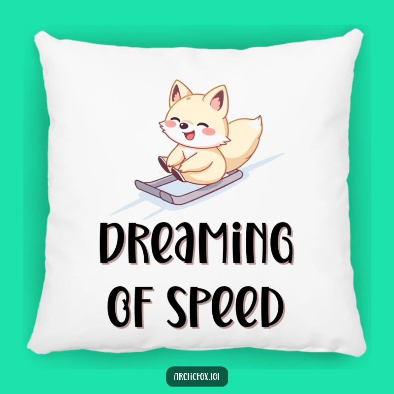 Cozy Arctic Fox Sliding Pillow - Winter Comfort, Funny Gift for Happy Naps