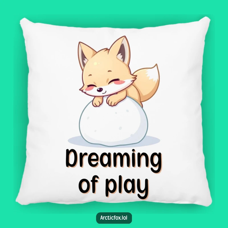 Funny Arctic Fox Snow Ball Pillow: Cozy & Playful Winter Fox Cushion Gift