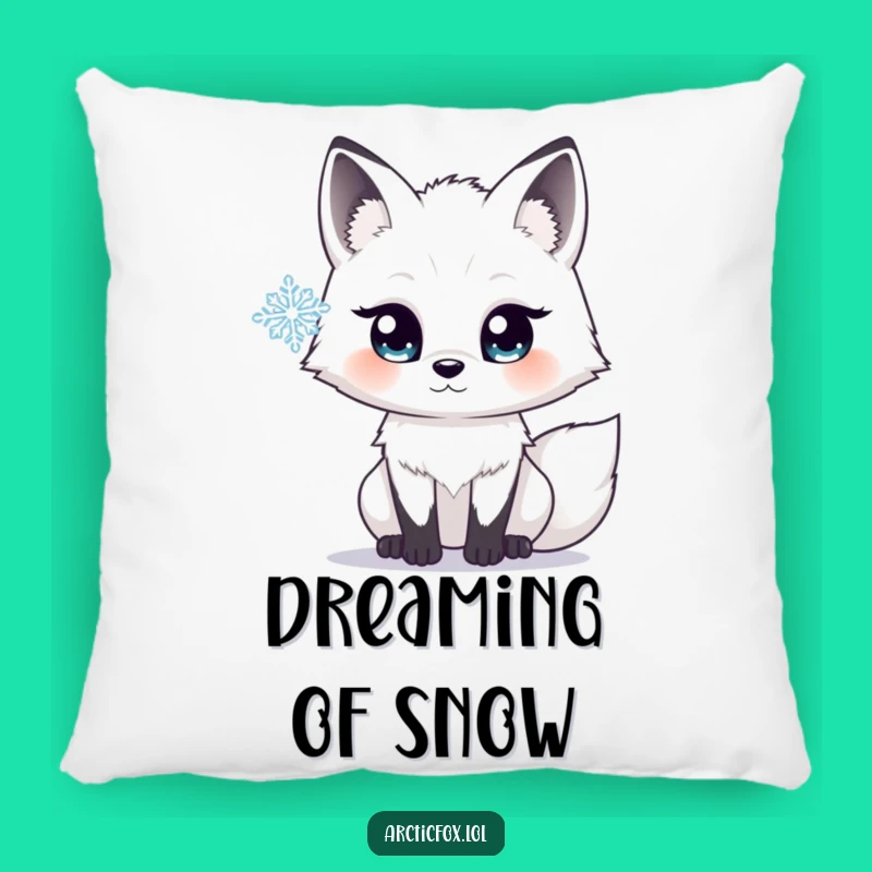 Funny Arctic Fox Snowflake Pillow - Soft Cushion for Cozy Winter Decor