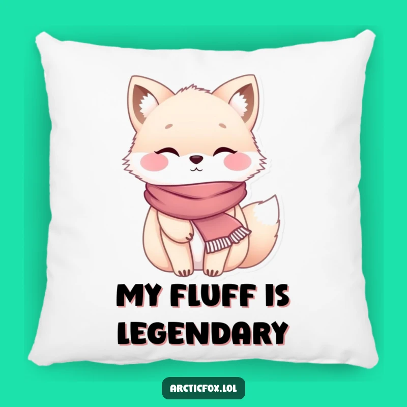 Funny Chubby Arctic Fox Scarf Pillow - Cozy Comfort Accent
