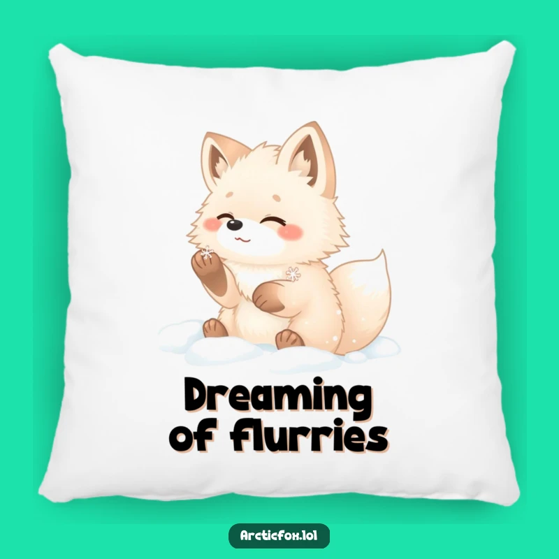 Funny Fox Pillow: Arctic Snow Comfort Cushion, Great Winter Gift
