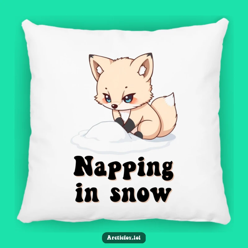 Funny Kawaii Arctic Fox Pillow: Determined Digging, Comfy Funny Gift