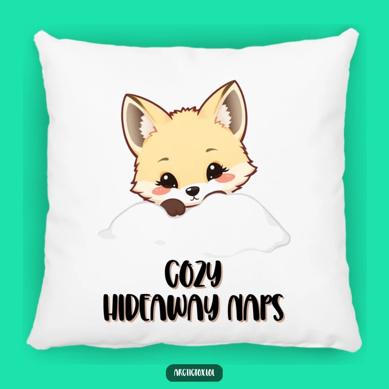Soft Kawaii Arctic Fox Pillow - Curious Gaze, Cozy Funny Gift for Sweet Dreams
