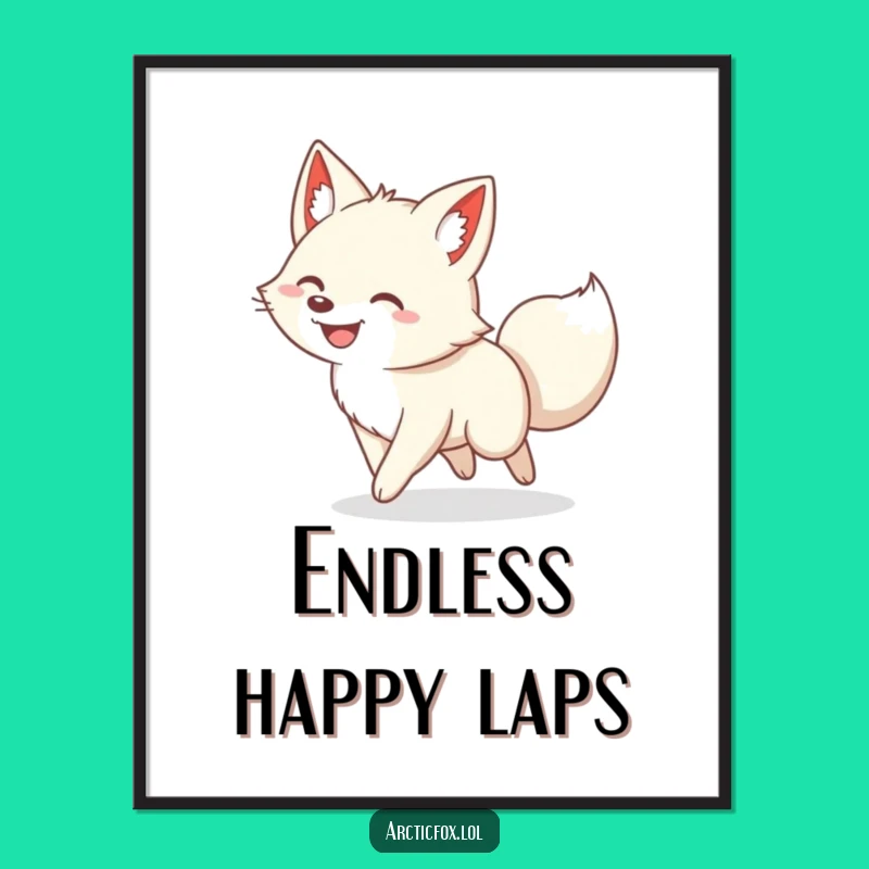 Funny Arctic Fox Tail Chase Digital Print - Hilarious Wall Art for Instant Joy
