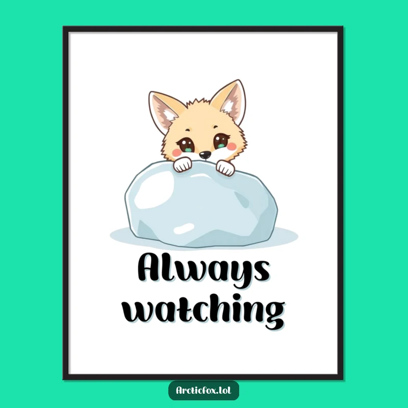 Funny Curious Fox Digital Art Print - Instant Humorous Decor for Your Walls