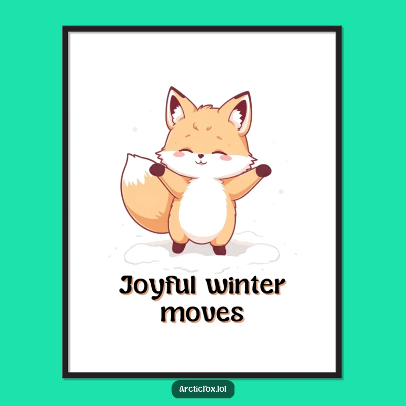 Funny Dancing Fox Digital Art: Instant Winter Dance Download