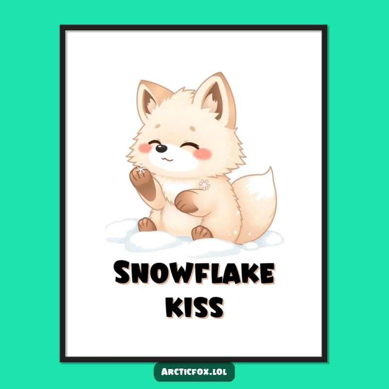 Funny Fox Digital Art: Arctic Snow Delight Print, Perfect Gift