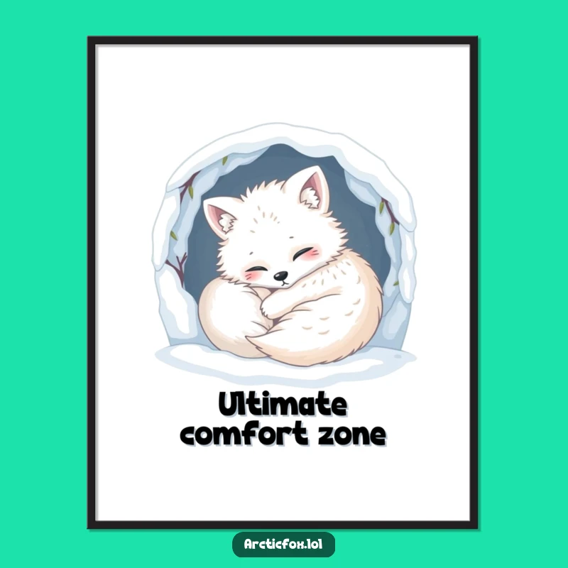 Funny Cozy Fox Digital Art Print - Instant Humorous Comfort for Your Walls