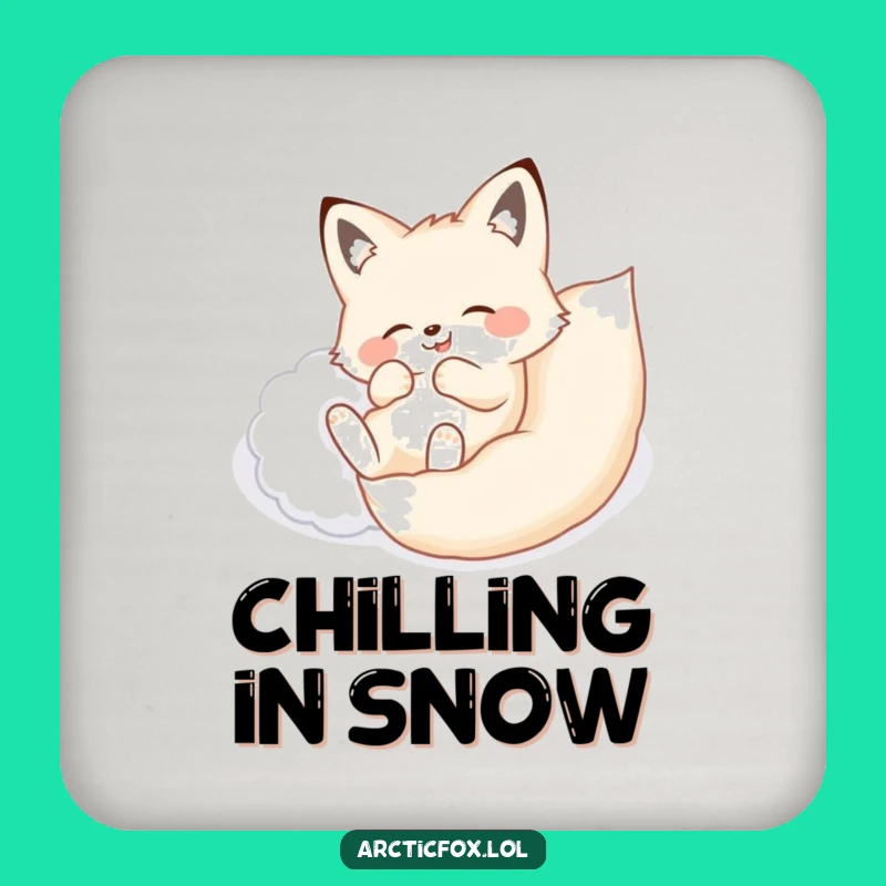 Funny Arctic Fox Snow Roll Coaster - Hilarious Protection for Winter Drinks