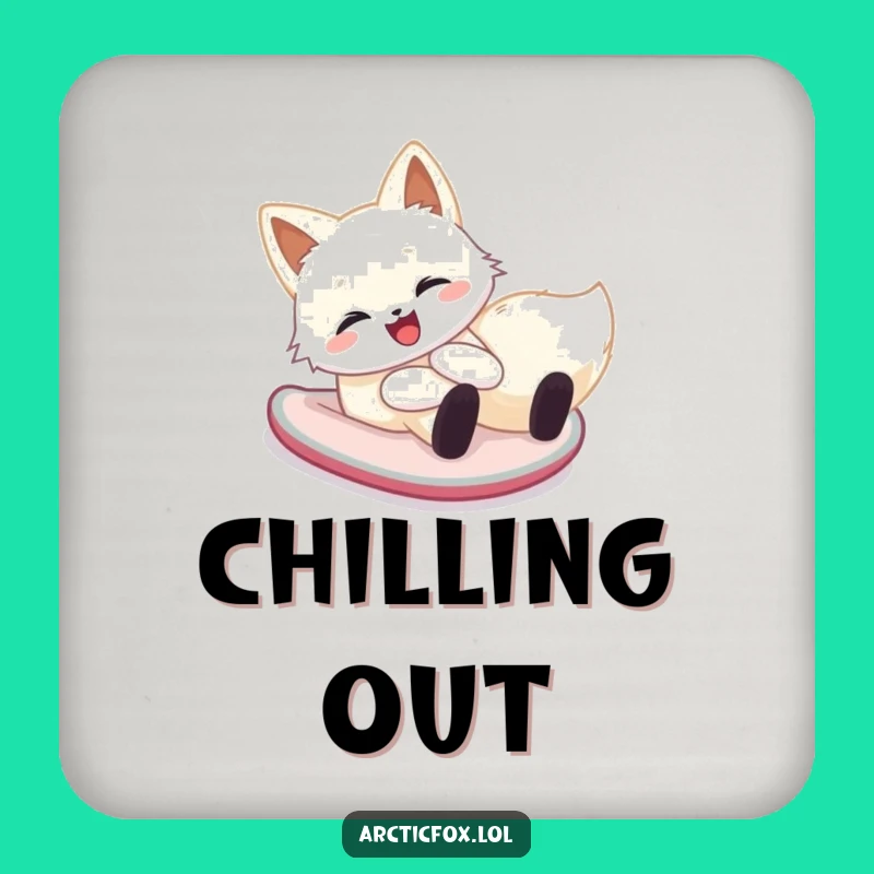 Funny Arctic Fox Snow Slide Coaster Set: Protect Surfaces with Cheerful Winter Art