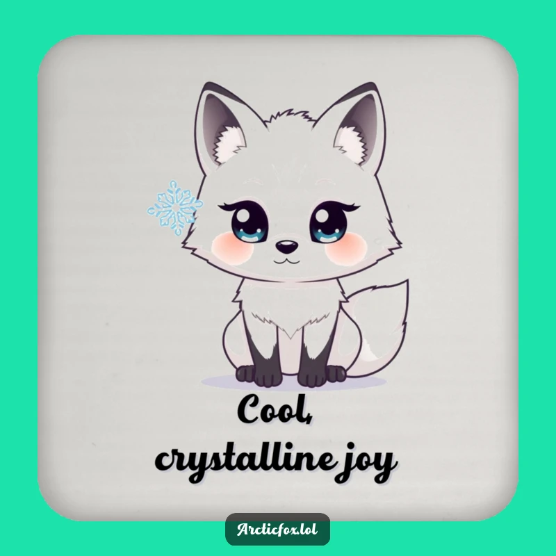 Funny Arctic Fox Snowflake Coaster - Whimsical Protection for Your Table