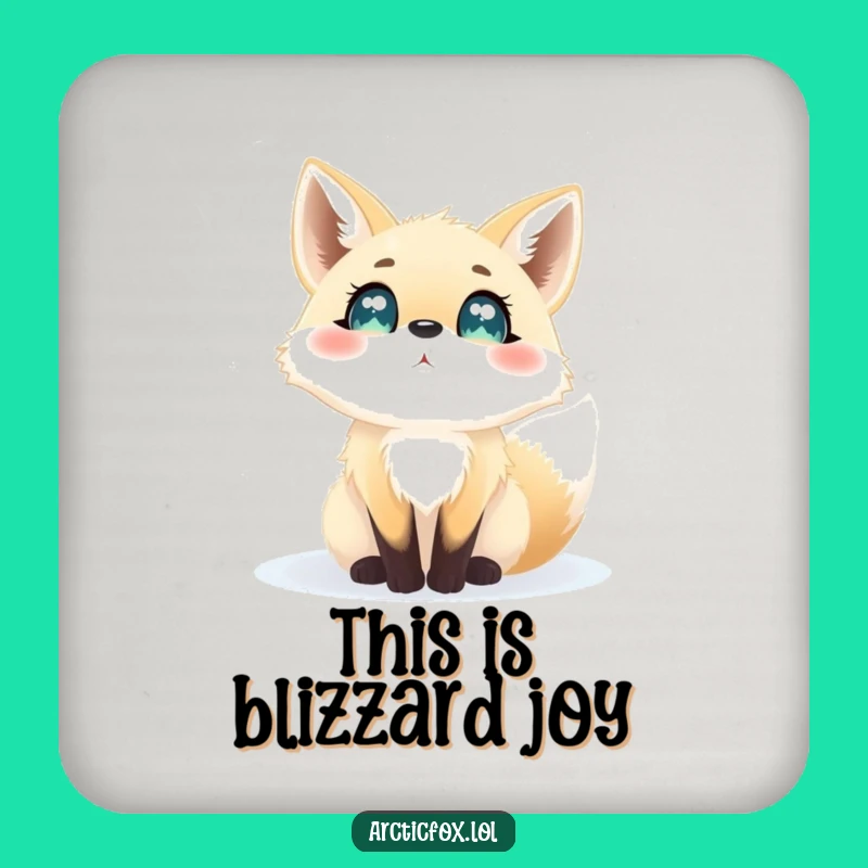 Funny Arctic Fox Snow Coaster - Protect Surfaces with Winter Charm, Great Funny Gift