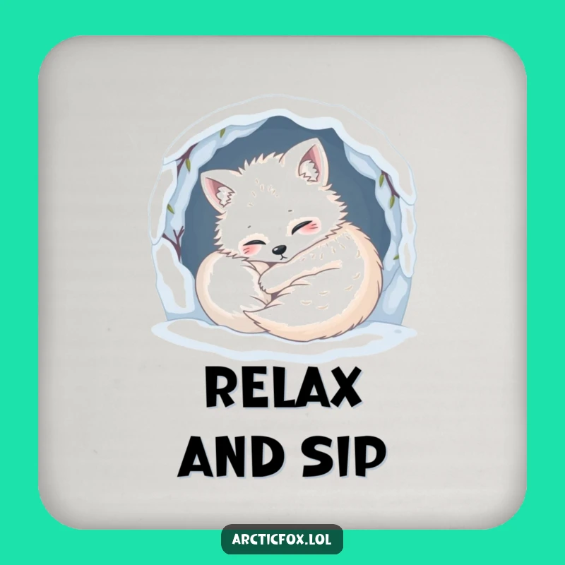 Funny Cozy Fox Coaster - Add Humorous Comfort to Your Drink