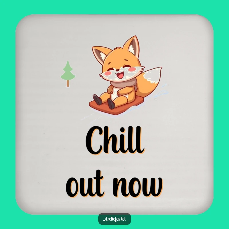 Funny Fox Sliding Coaster: Protect Surfaces with Winter Humor