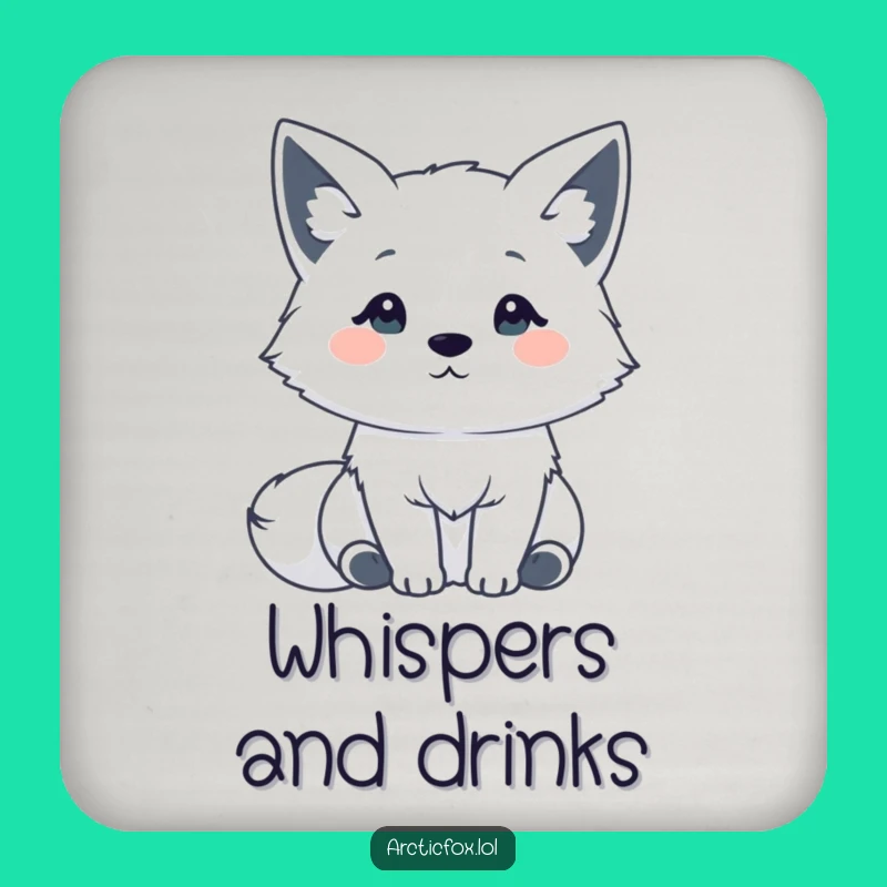 Funny Kawaii Arctic Fox Coaster: Cute Surface Protection, Perfect Funny Gift!