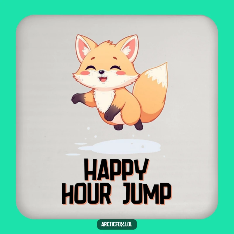 Funny Kawaii Arctic Fox Coaster Set - Protect Surfaces with Hilarious Snow Charm, Perfect Funny Gift