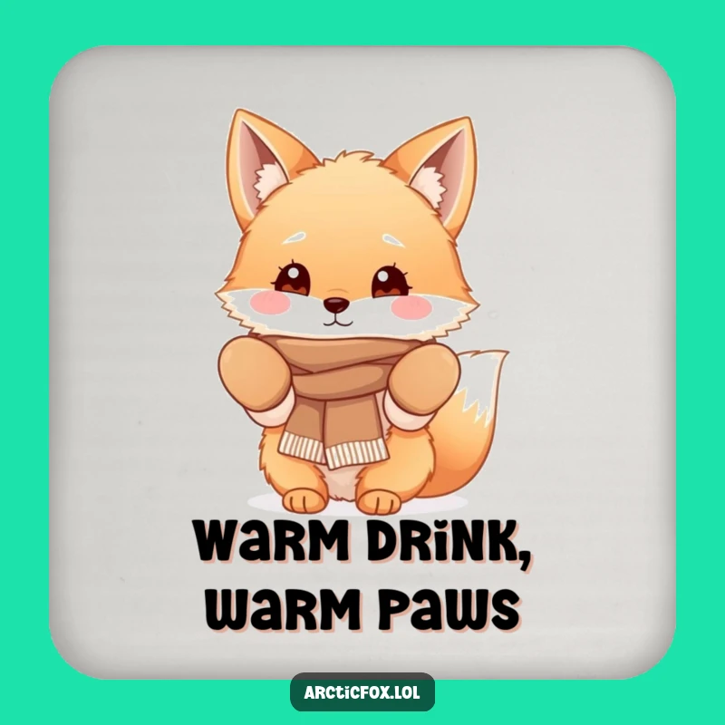 Funny Fluffy Fox Coaster: Cozy Winter Design for Table Protection