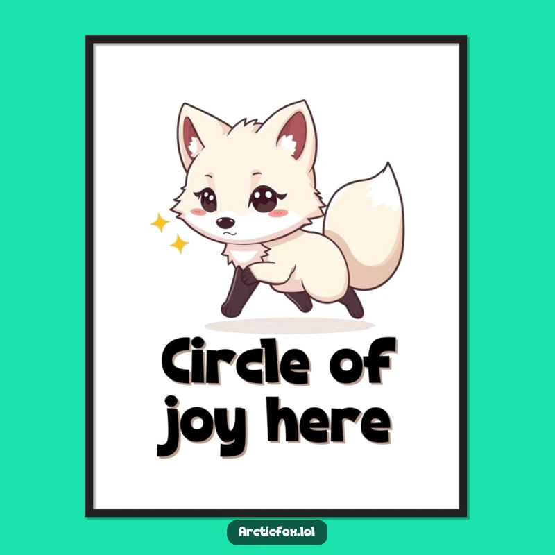 Funny Playful Fox Poster: Chasing Tail Art, Energetic Gift