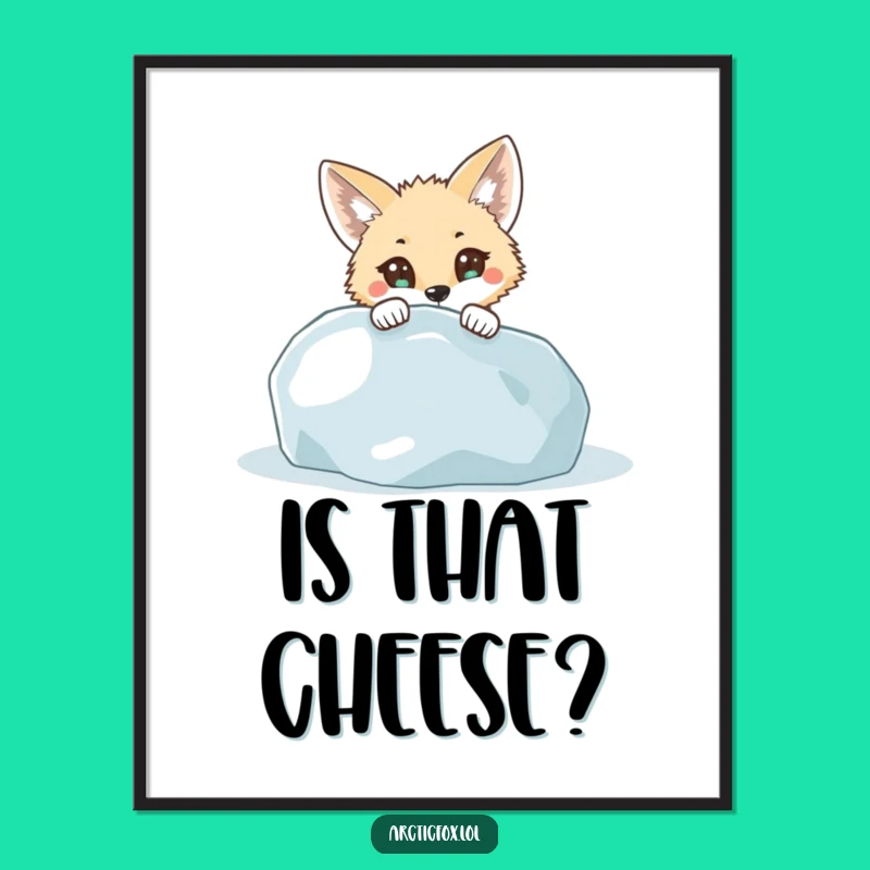Funny Arctic Fox Wall Art Poster - Adds Humorous Curiosity to Any Room
