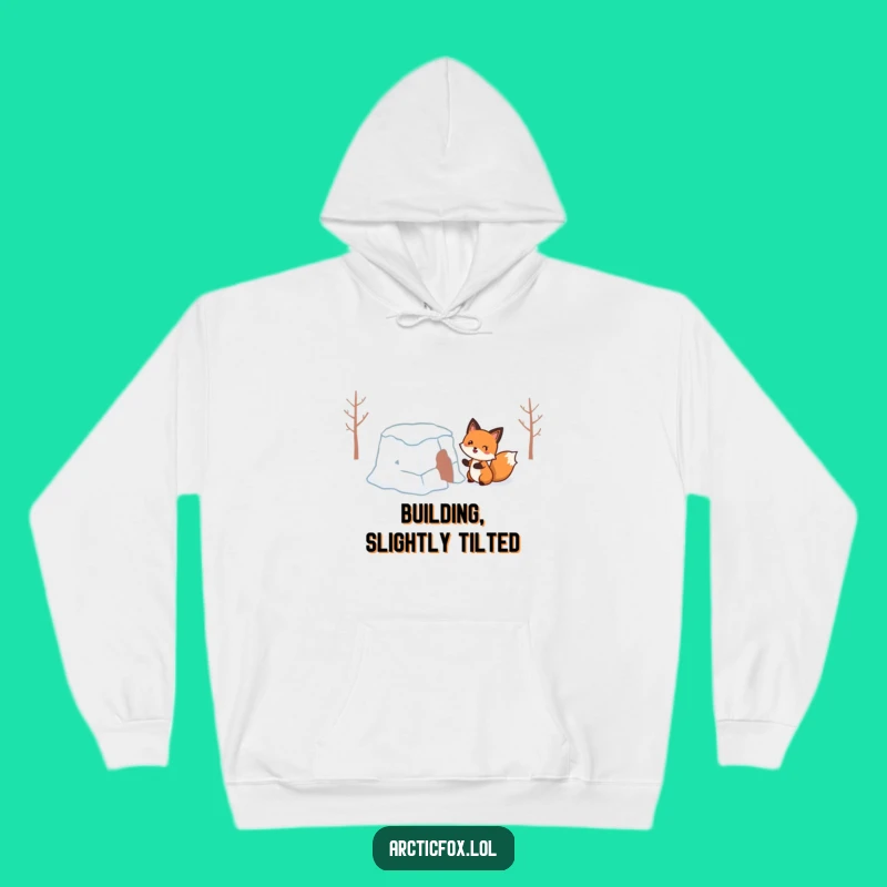 Funny Wobbly Snow Fort Fox Hoodie: Stay Warm While Laughing at Winter Fails