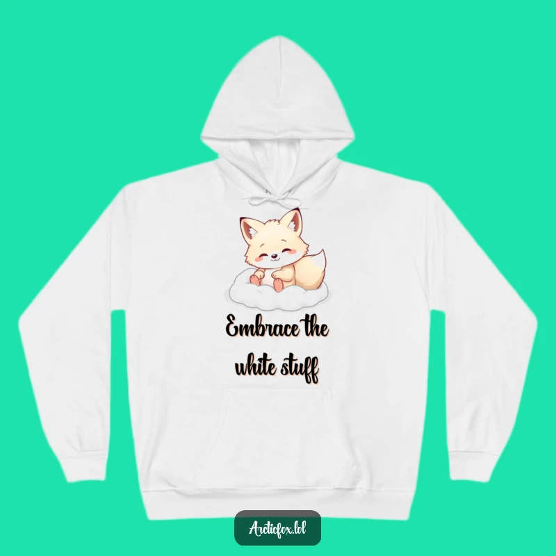 Cozy Arctic Fox Rolling Hoodie - Winter Bliss, Warm Funny Gift for Snow Days