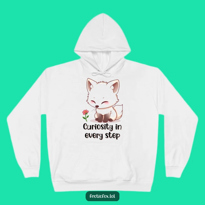 Funny Kawaii Arctic Fox Bloom Hoodie - Cozy Curious Gift