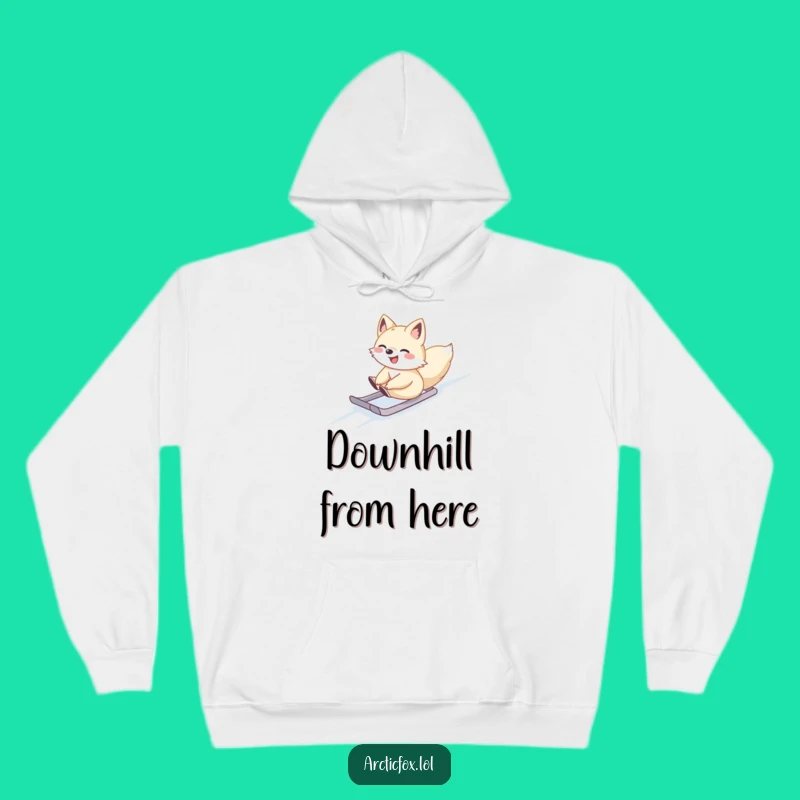 Warm Arctic Fox Sliding Hoodie - Winter Joy, Cozy Funny Gift for Cold Days