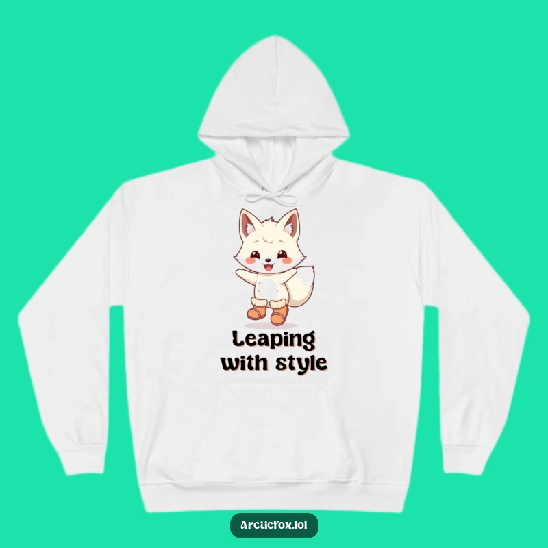 Funny Arctic Fox Hoodie: Stay Cozy While Leaping with Joy