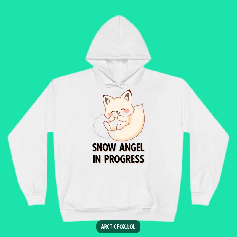Funny Arctic Fox Snow Roll Hoodie - Cozy & Playful Winter Fox Wear