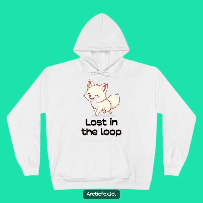Funny Arctic Fox Tail Spinner Hoodie - Cozy & Comical Fox Wear for a Laugh